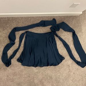 Free People Blue Satin Skirt